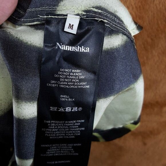 NANUSHKA Shorts Mens Medium Yellow Black Swirl Spray 100% Silk AMIL $495 - Picture 5 of 9